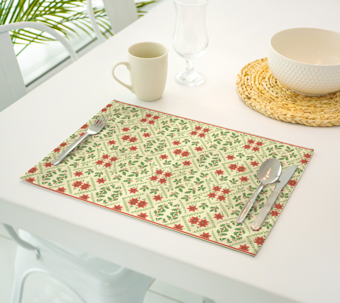Yuletide Bloom with Stripes Placemats