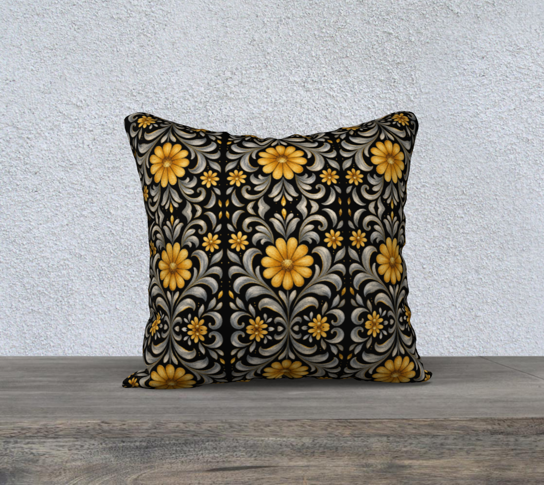 Midnight Silver Garden 18 x 18 pillow