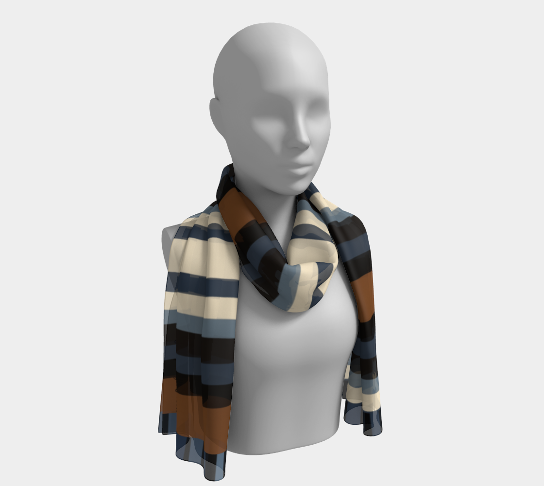 Midnight Timber Silk Long Scarf