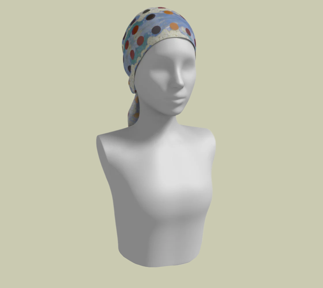 Blue Skies Long Silk Scarf