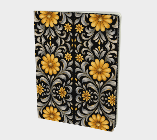 Midnight Silver Garden notebook