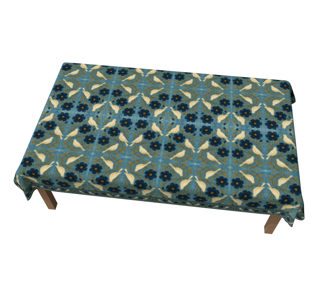 Doves of Peace banded 60 x 90 tablecloth