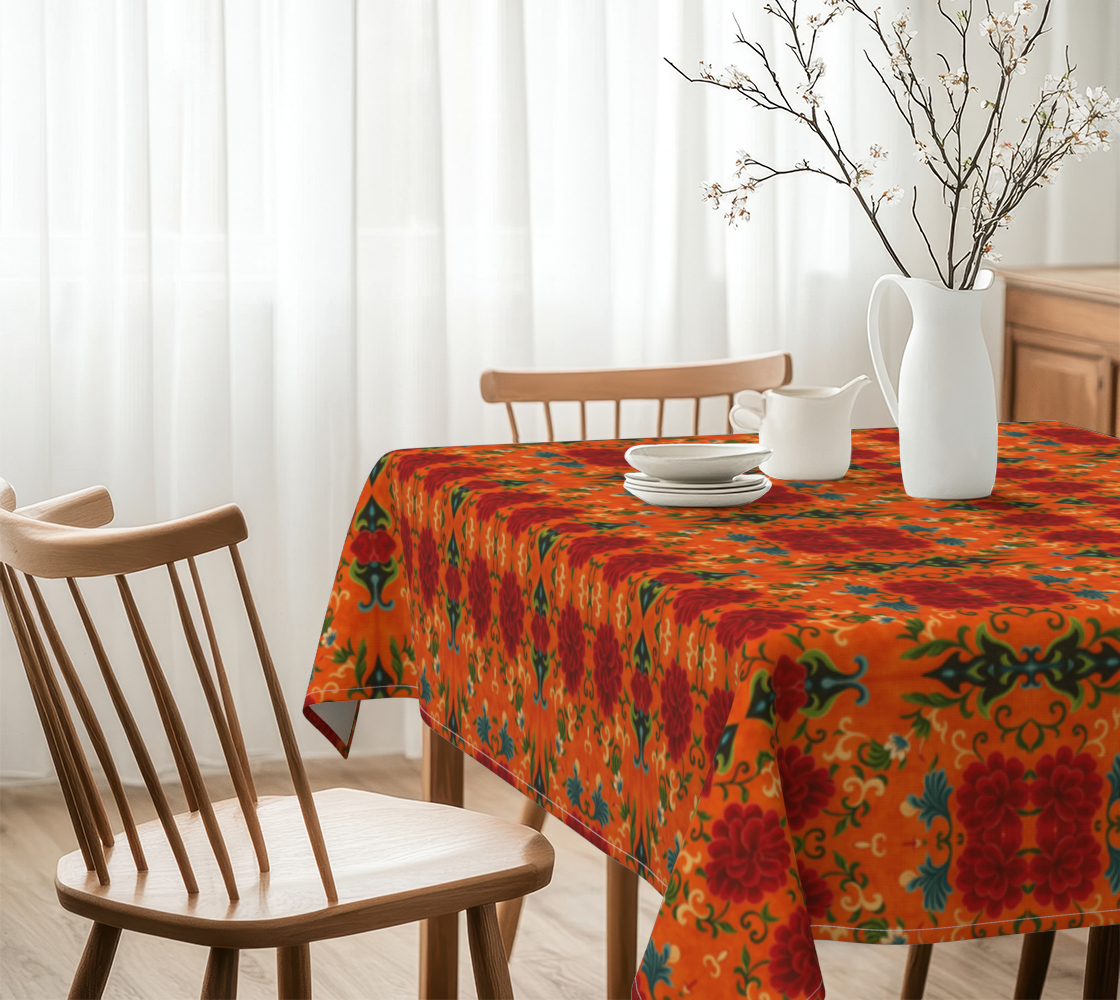 Marquesa Floral Tangerine 60 x 60 Tablecloth