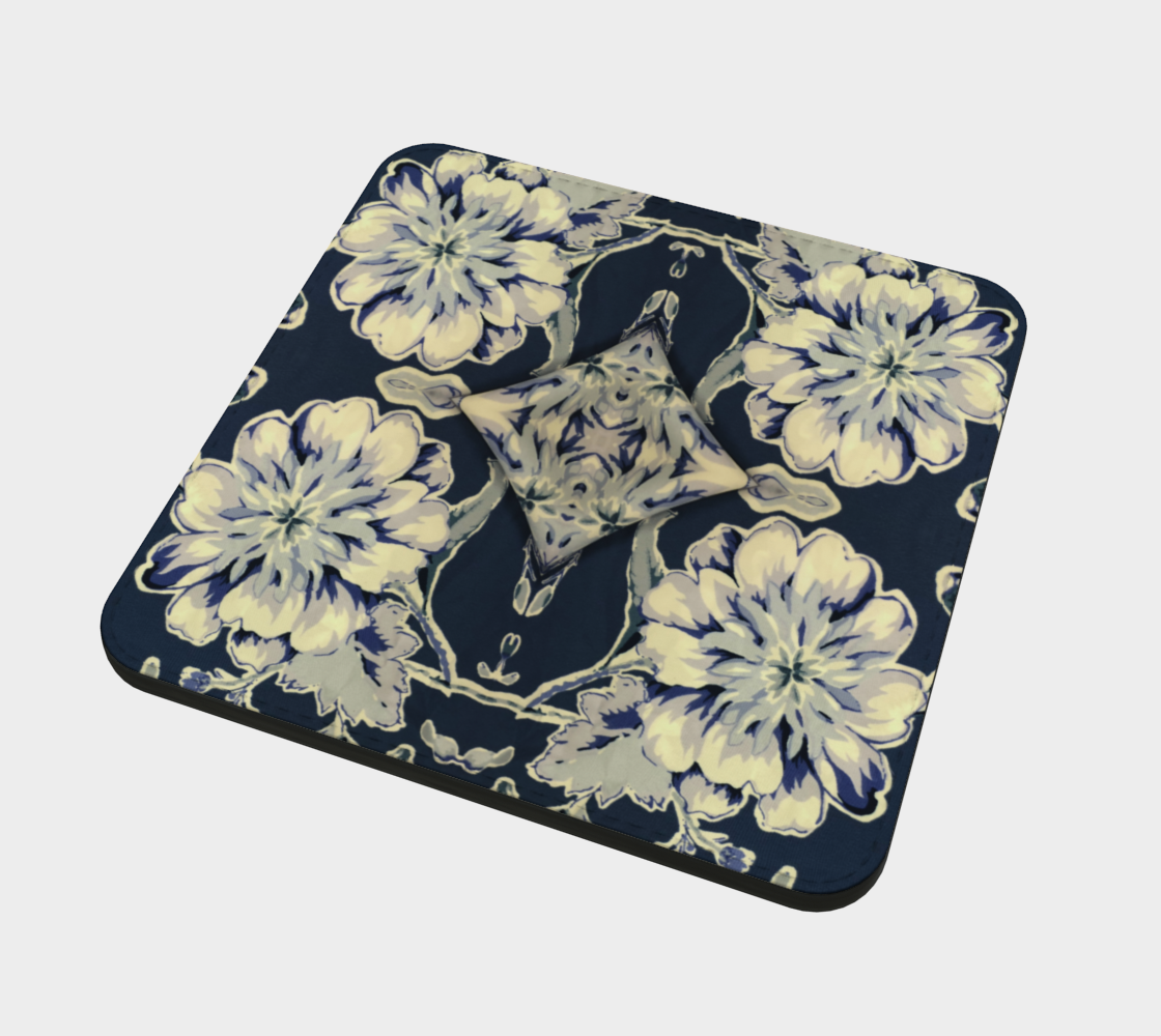 Blue Fleur Damask Coasters