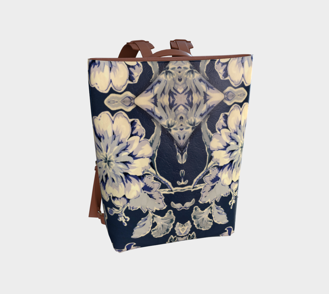 Blue Fleur #1 Vegan Leather Backpack (2025-09-16, 1:21 PM)