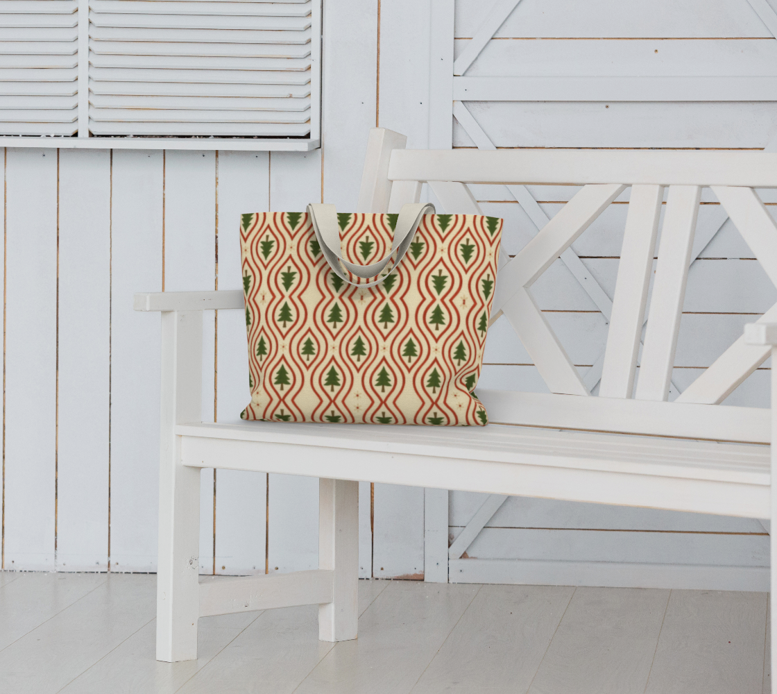 Evergreen Glow large canvas tote bag