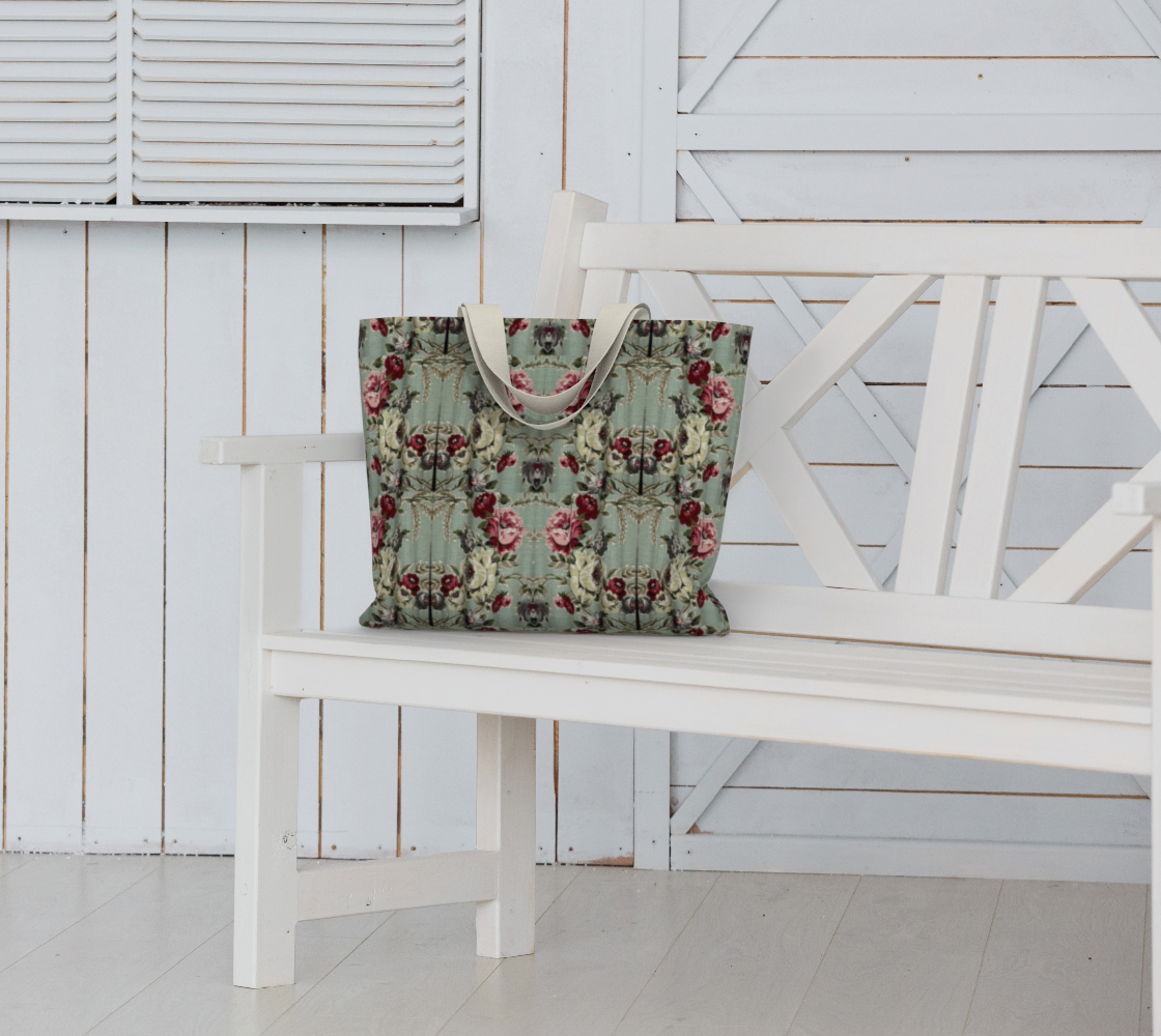 Sea Foam Roses Tote Bag