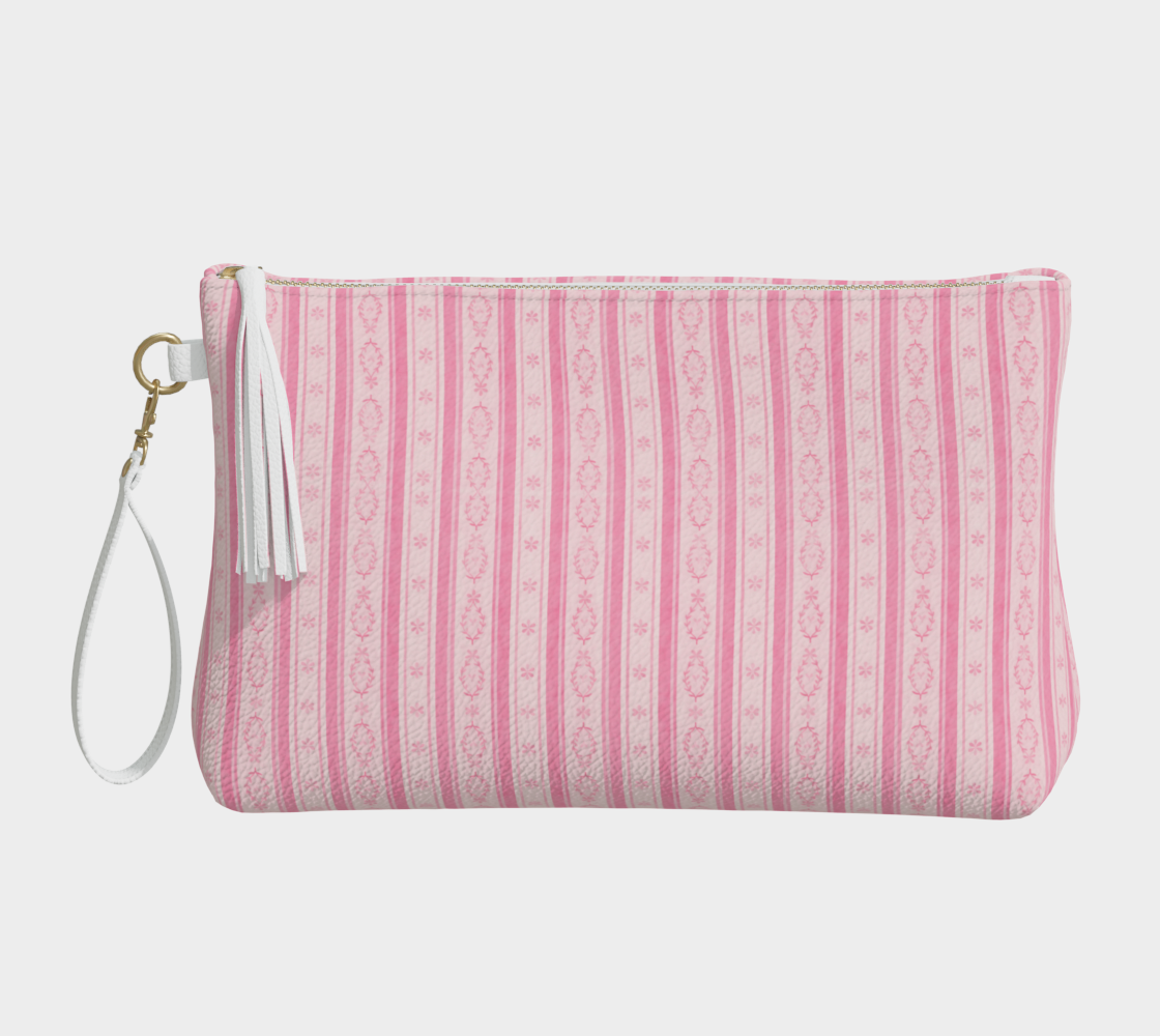 Swedish Folk Stripe Vegan Leather Clutch Wristlet