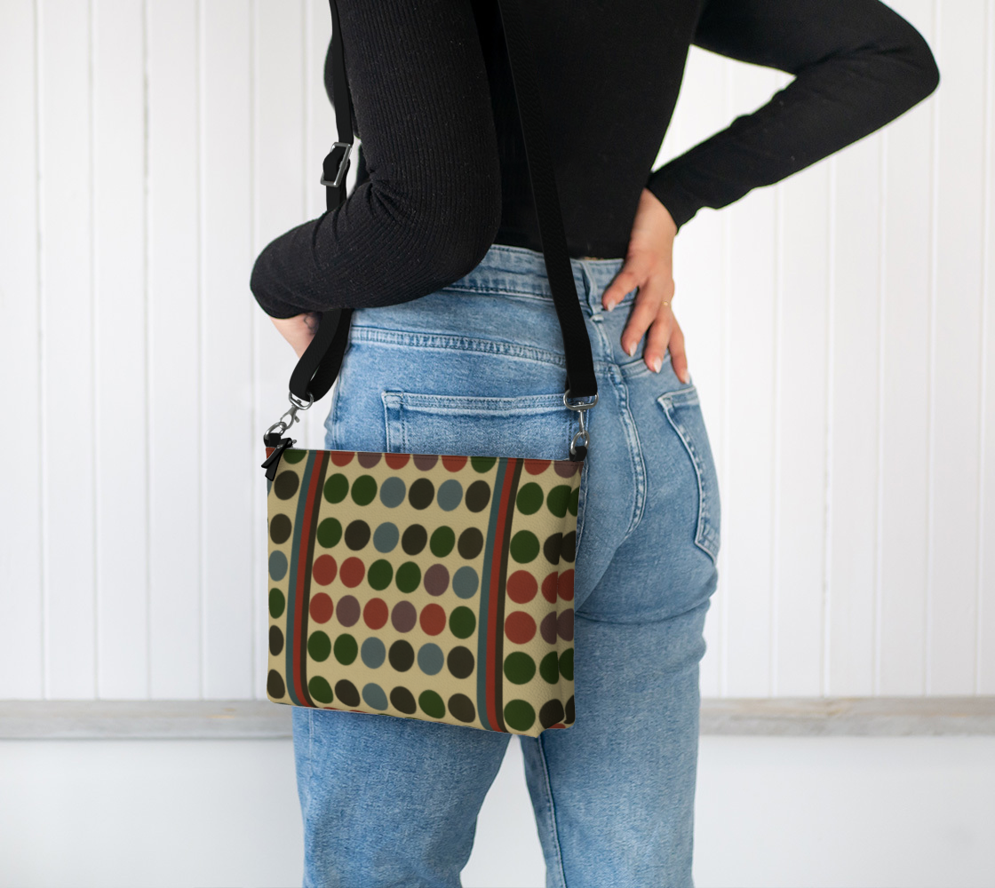Retro Dotscape Leather Crossbody Purse