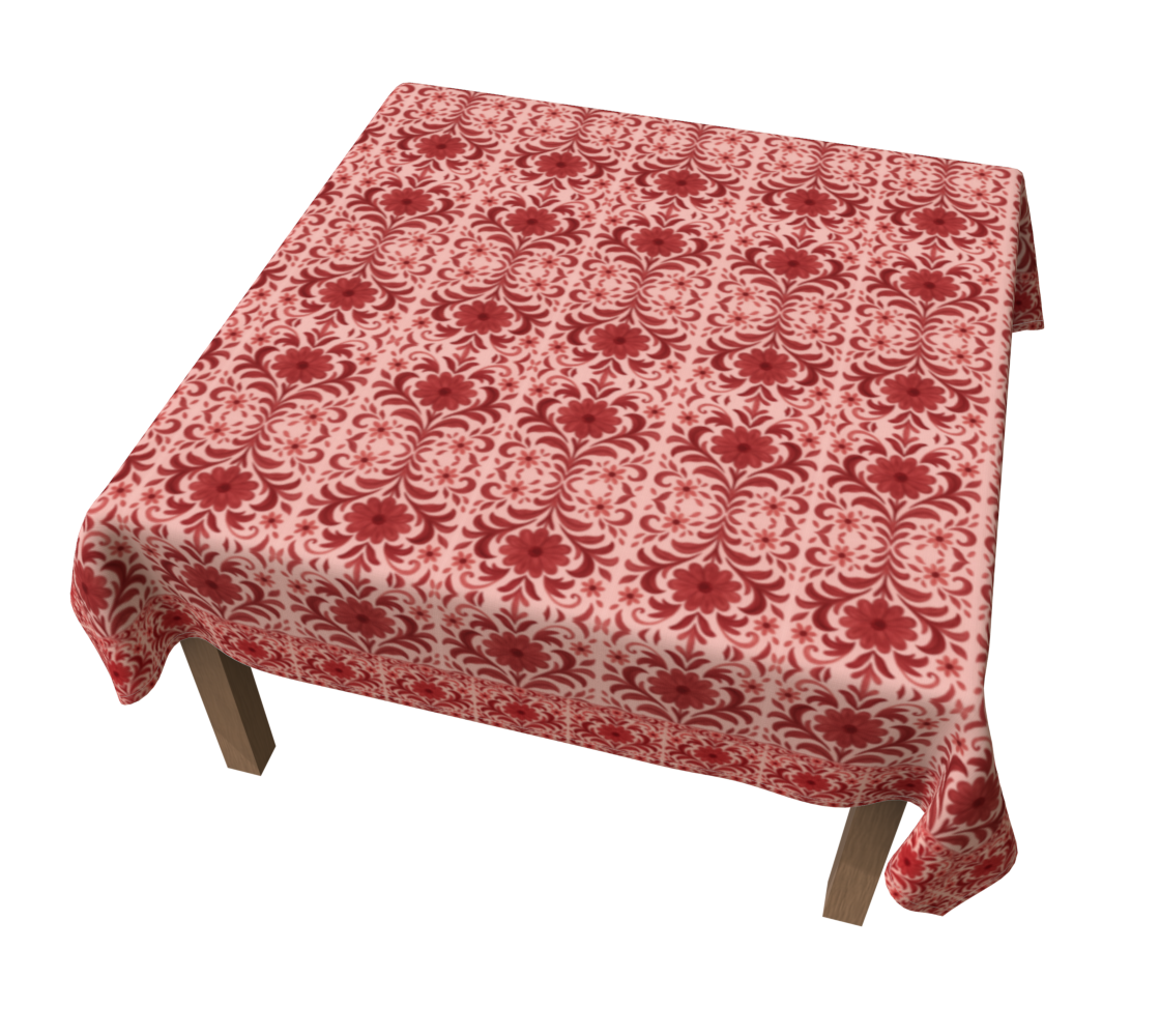 Petite Fleur Red on Red with border 60 x 60  tablecloth