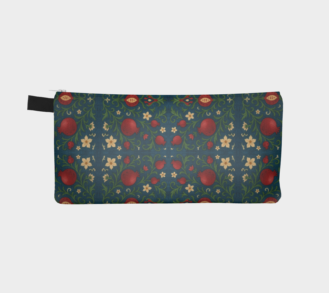 Winter Pomegranates Pencil Case