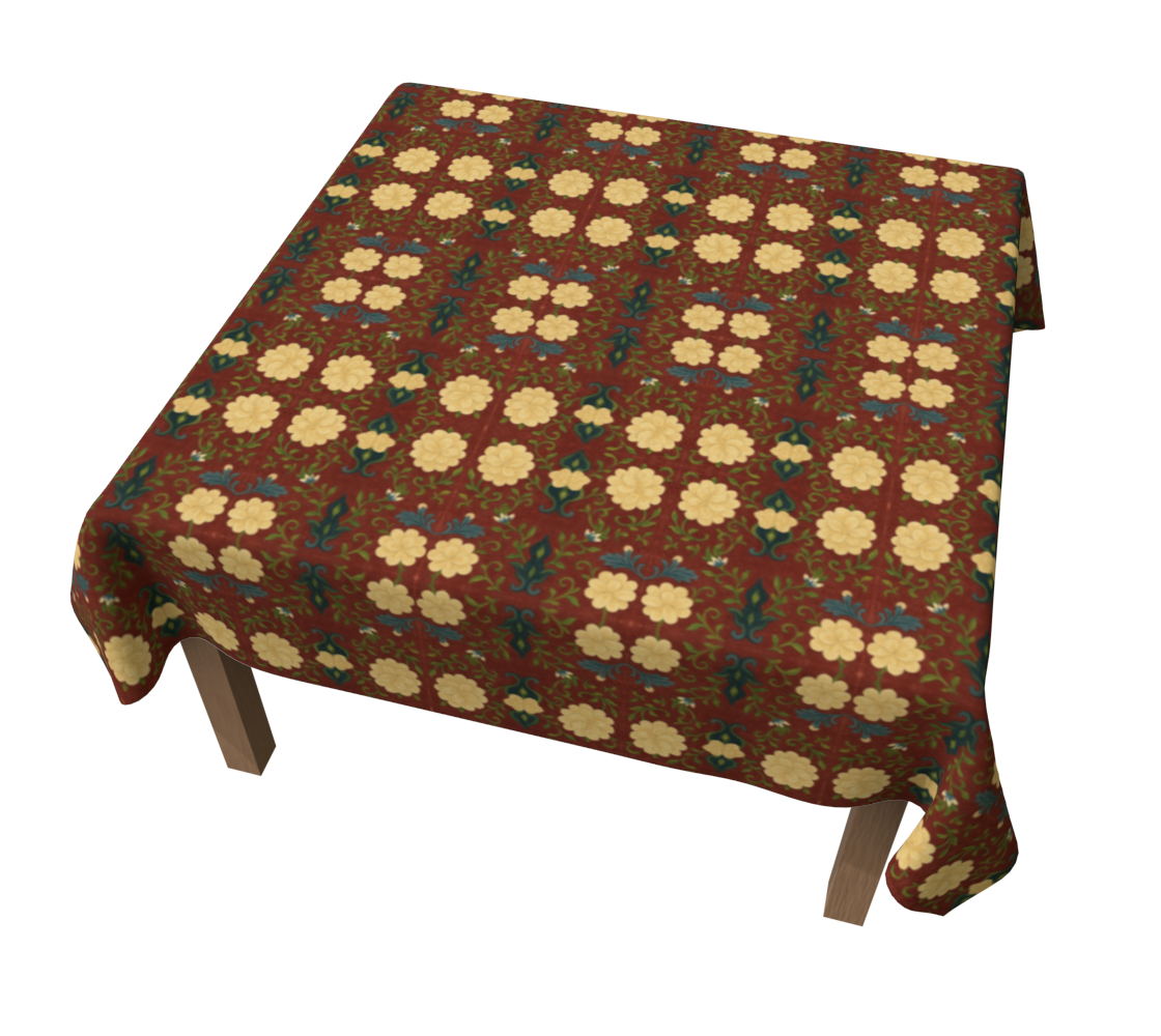 Imperial Peonies Cranberry 60 x 60 Tablecloth