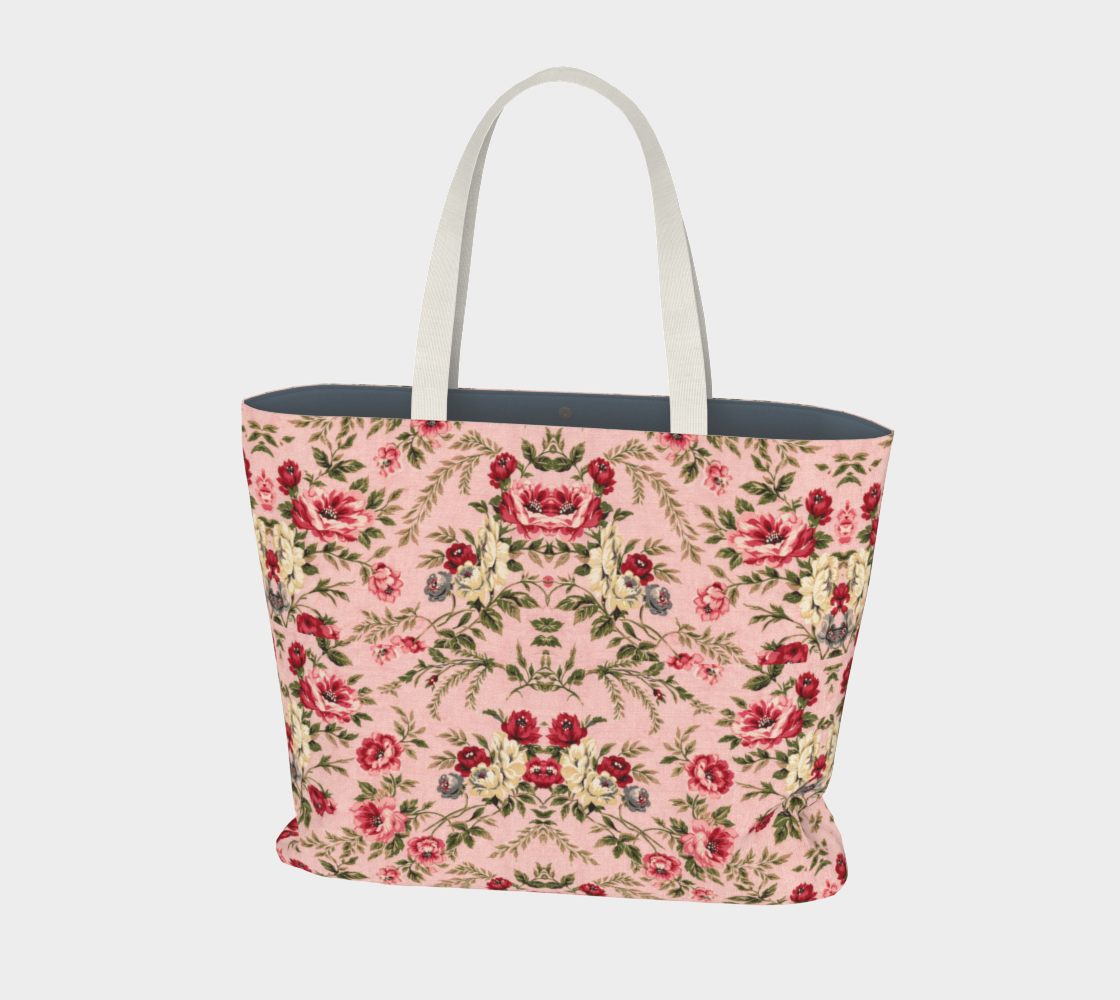 Rose Trellis Canvas Tote