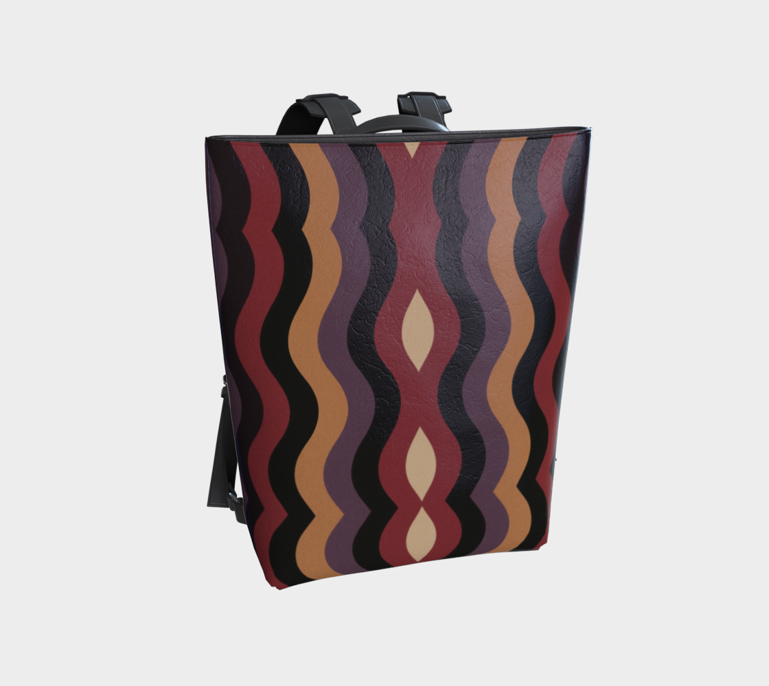 Burgundy Little Waves Vegan Leather Backpack