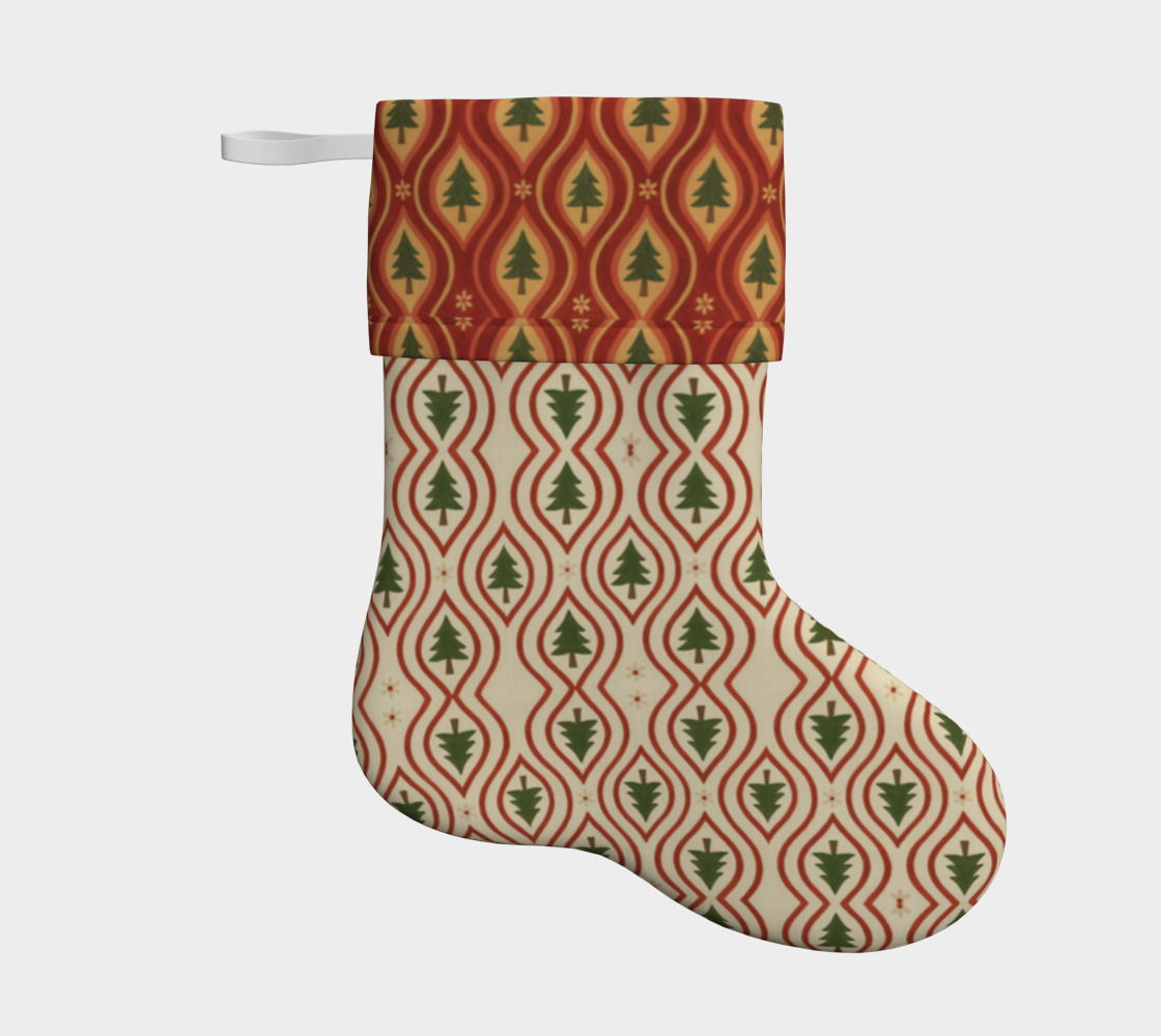 Evergreen Glow banded xmass trees stocking