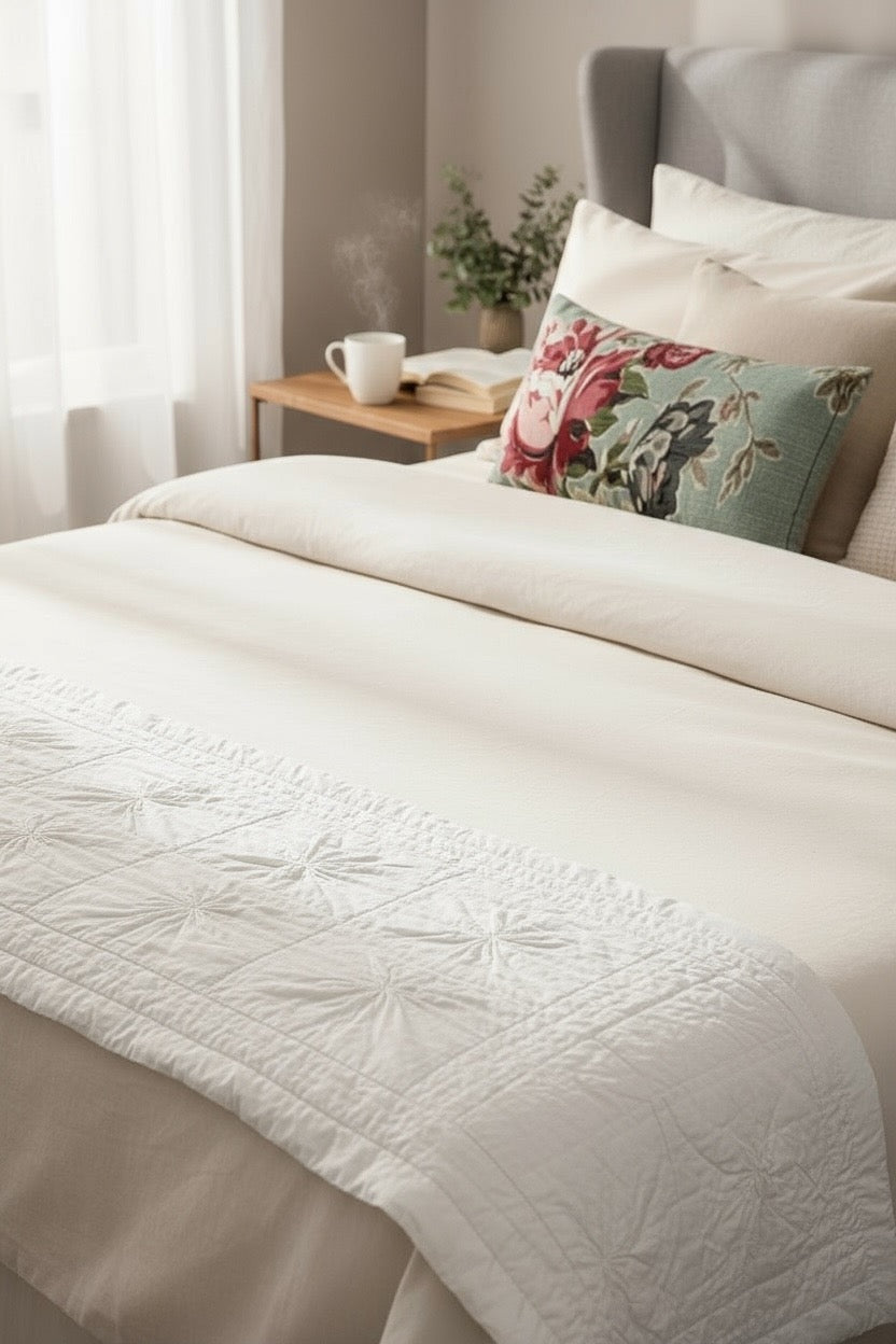 Seafoam Roses 24 x 12 Pillow Cover