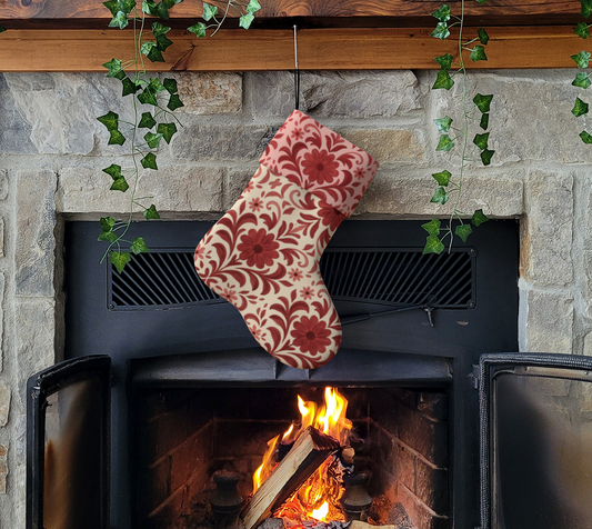 Petite Fleur White Holiday Stocking
