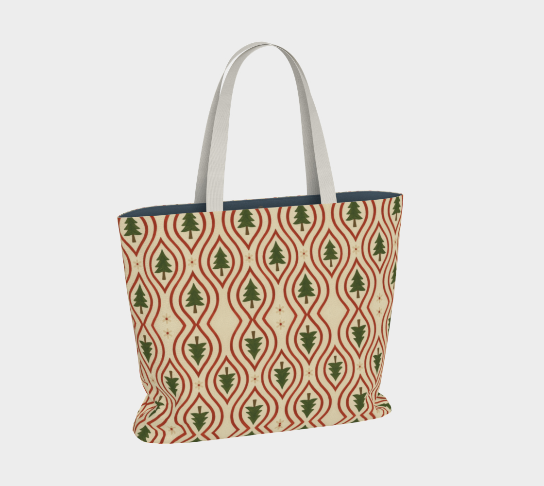 Evergreen Glow large canvas tote bag