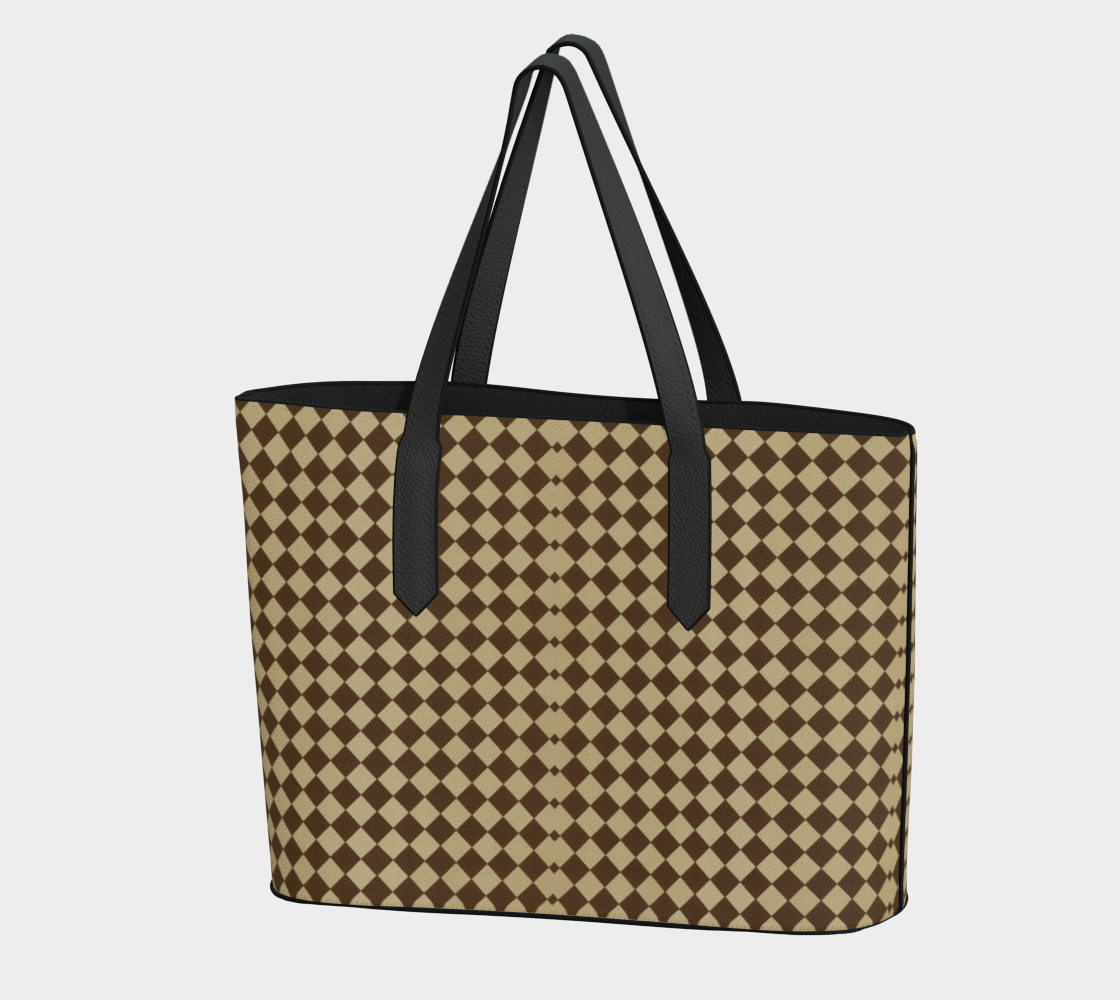 Cafe Harlequin Vegan Leather Tote Bag
