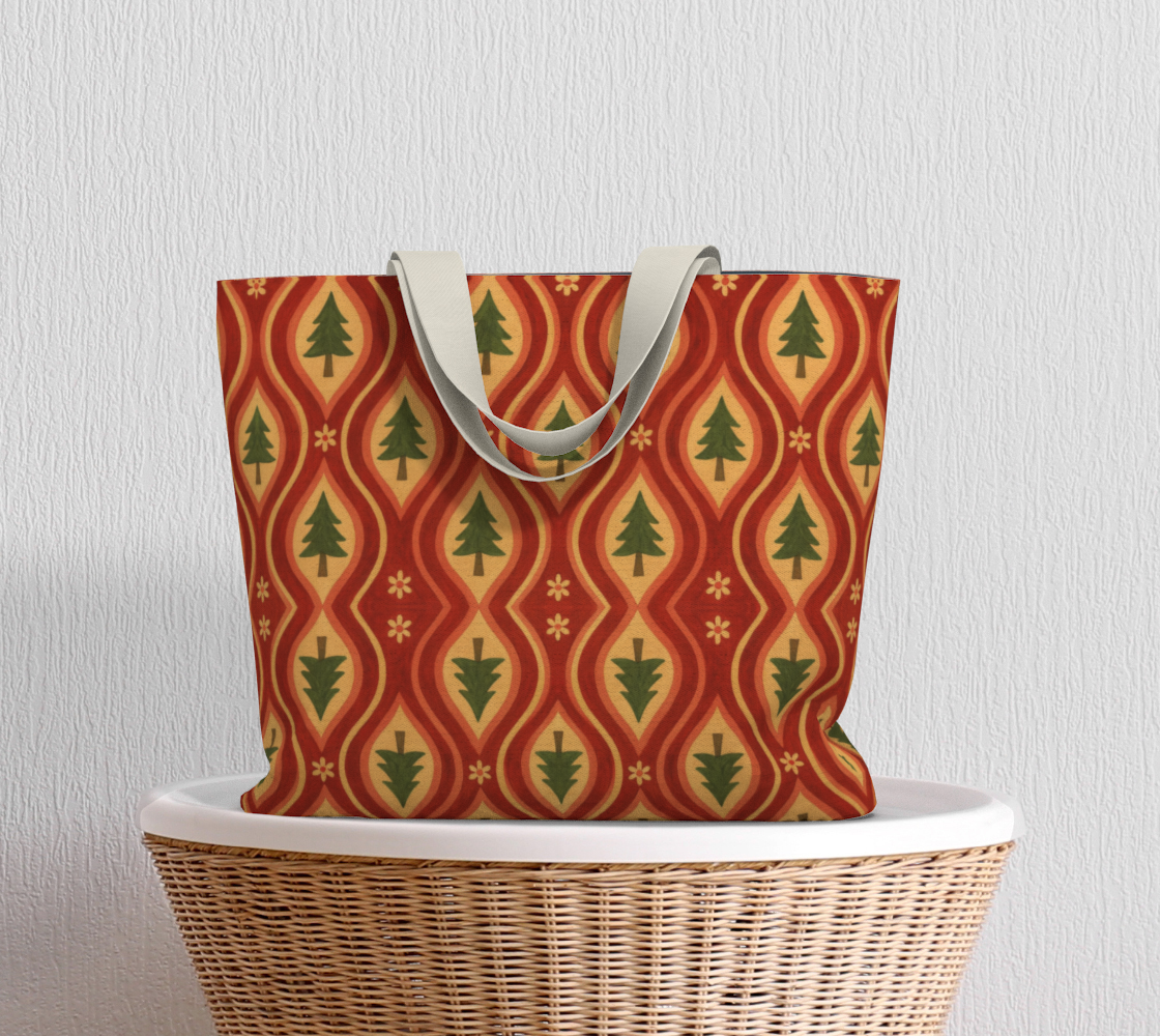 Hearthside Pines large canvas tote bag