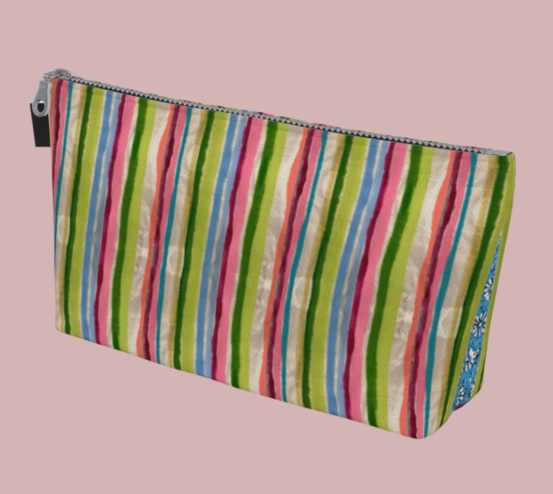 Pinstripe Pop Makeup Bag AOW