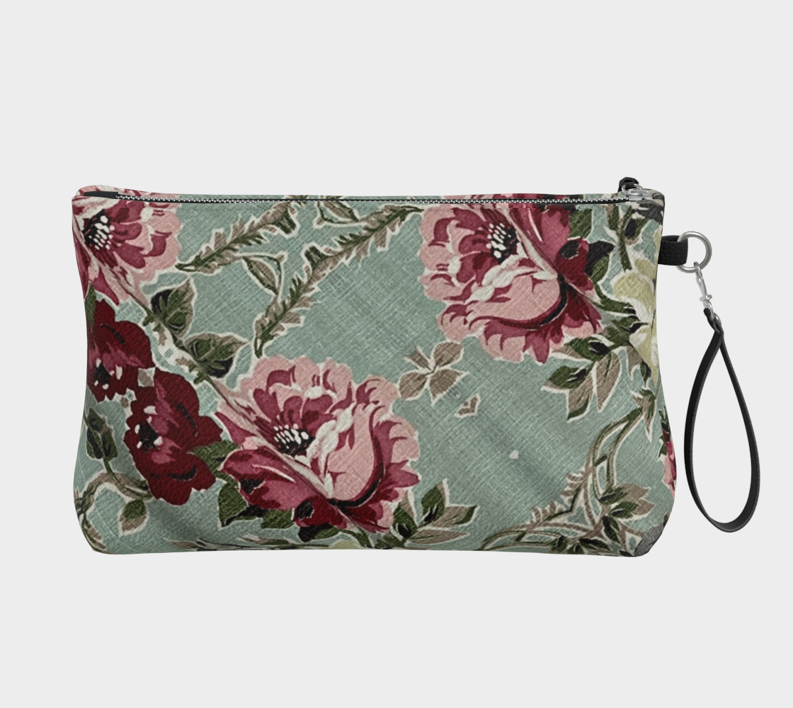Seafoam Roses Vegan Leather Clutch