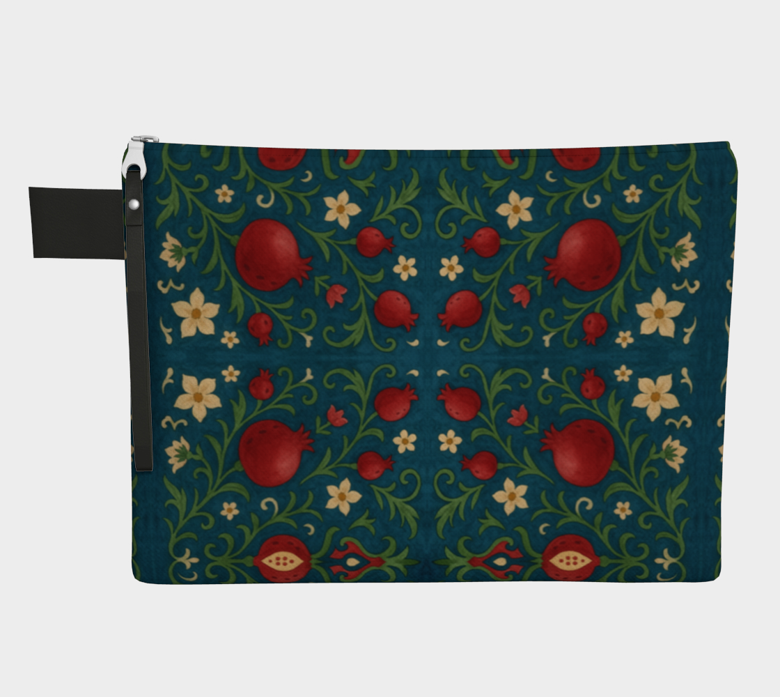 Winter Pomegranates Zipper Carry-All Bag