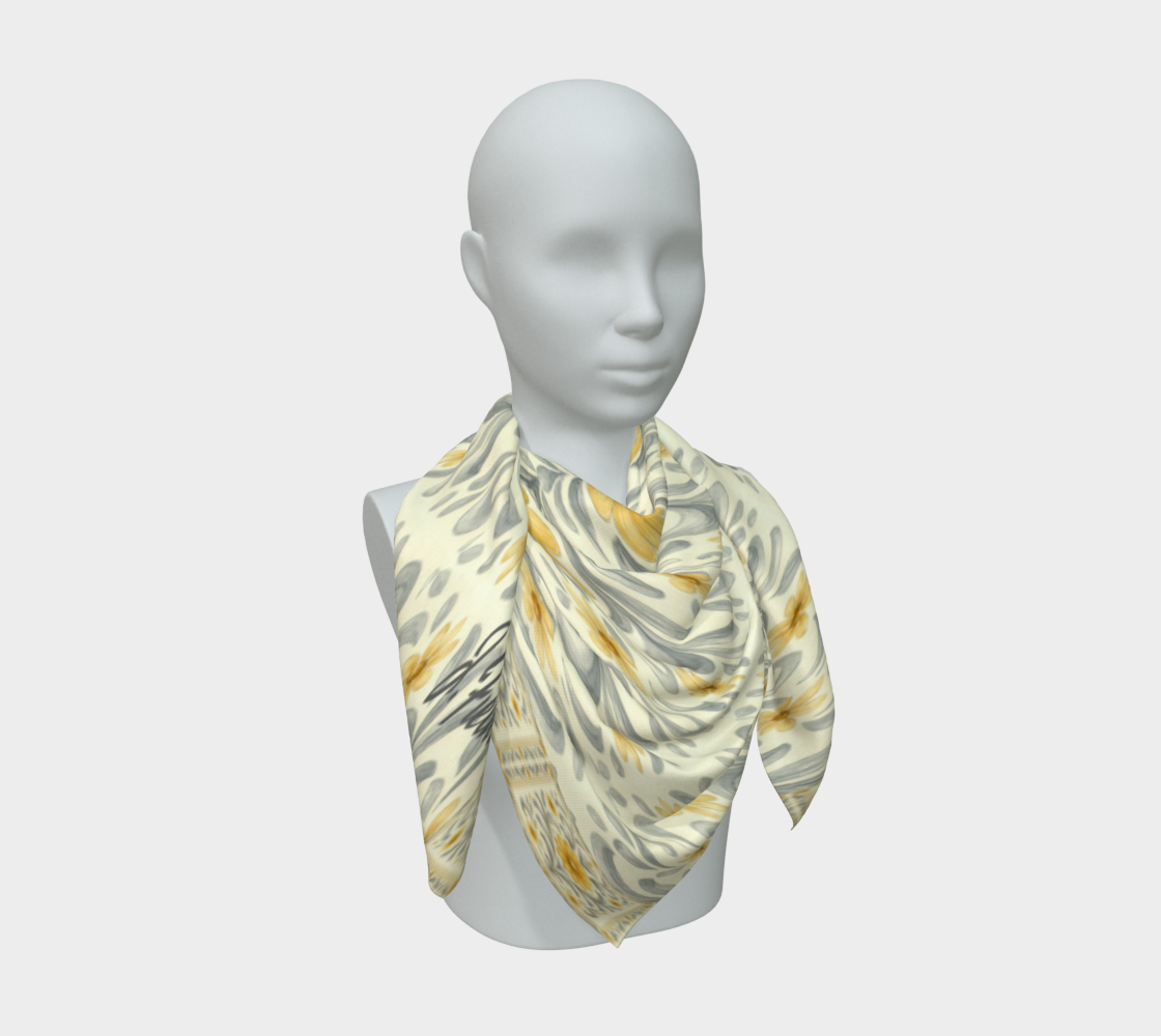 Silver Garden long scarf with border