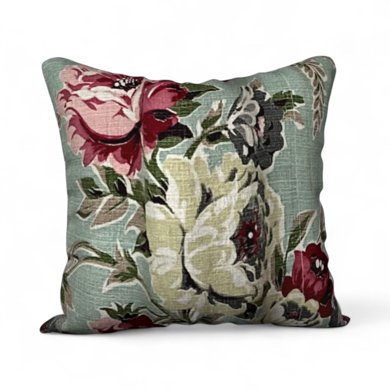 Seafoam Roses 18 x 18 Pillow Cover