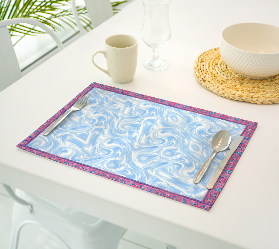 Blue Sky Swirl with Border Placemats