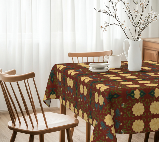 Imperial Peonies Cranberry 60 x 60 Tablecloth