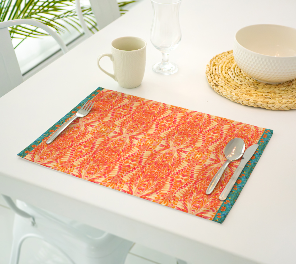 Tangerine Swirl with Border Placemats