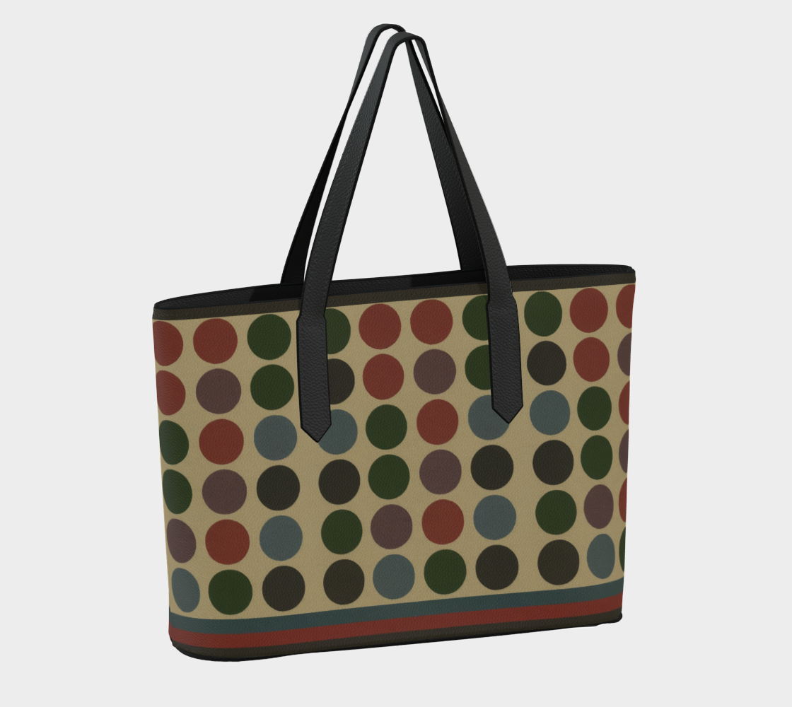 Retro Dotscape Vegan Leather Tote