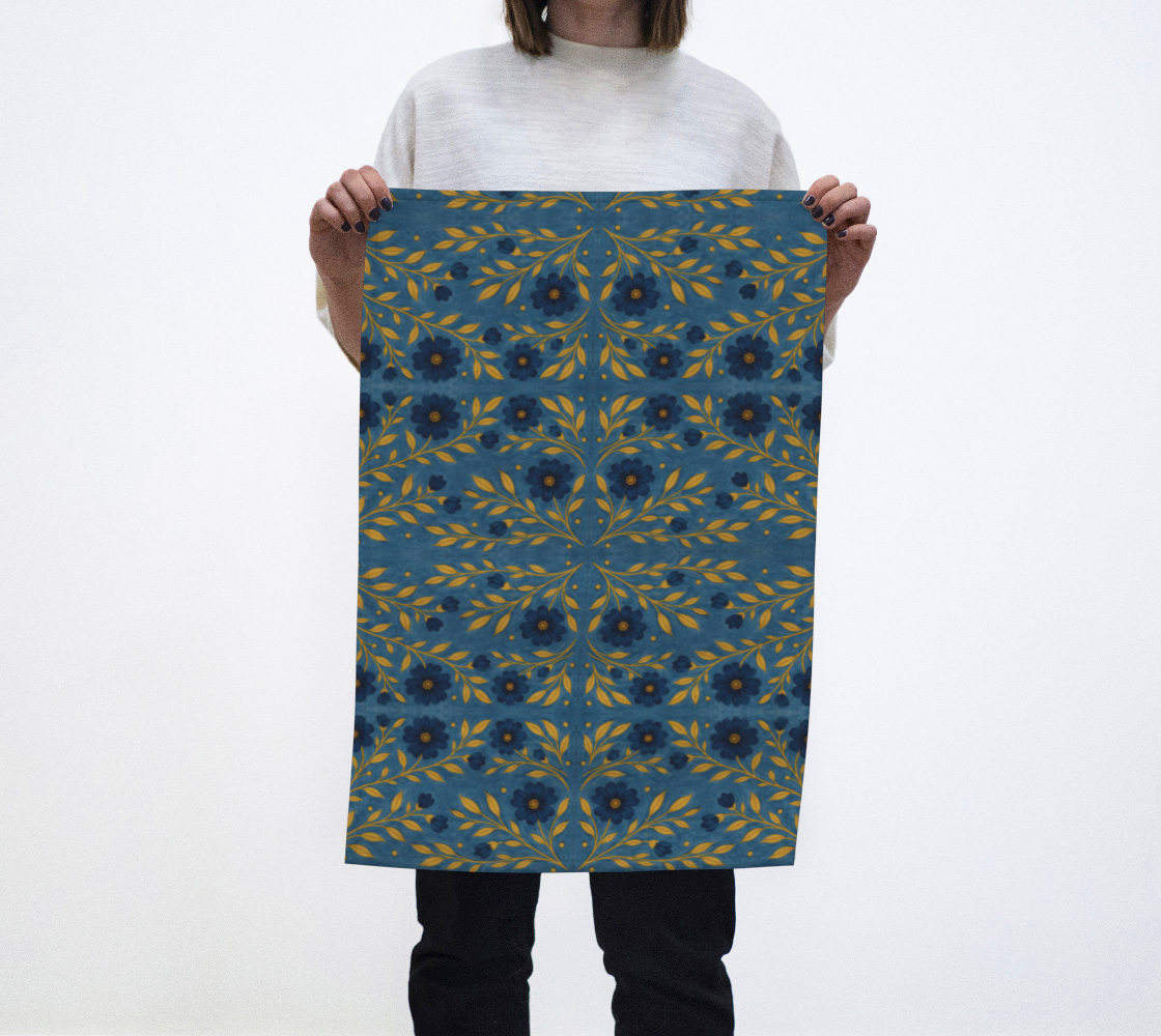 INDIGO MEADOW HEMP TEA TOWEL