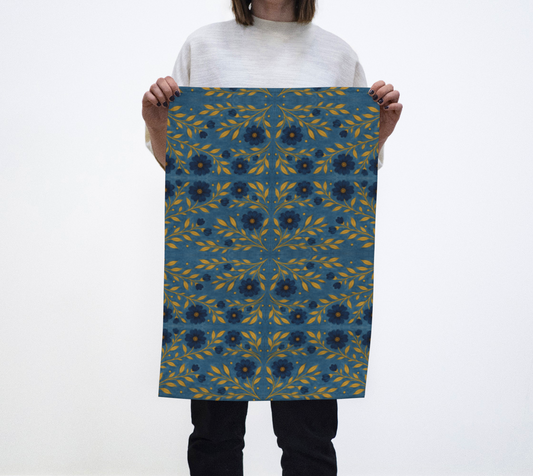 INDIGO MEADOW HEMP TEA TOWEL