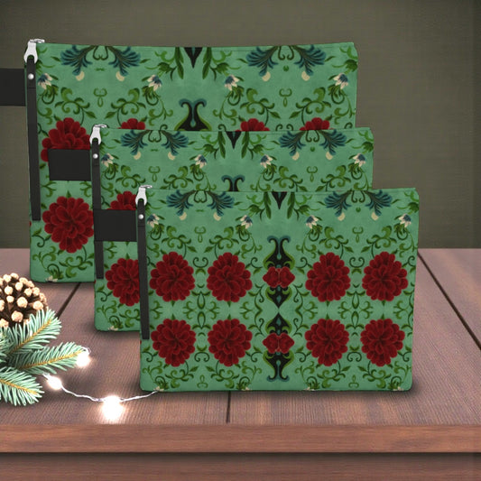 Imperial Peonies Mint Zipper Carry-all Bag