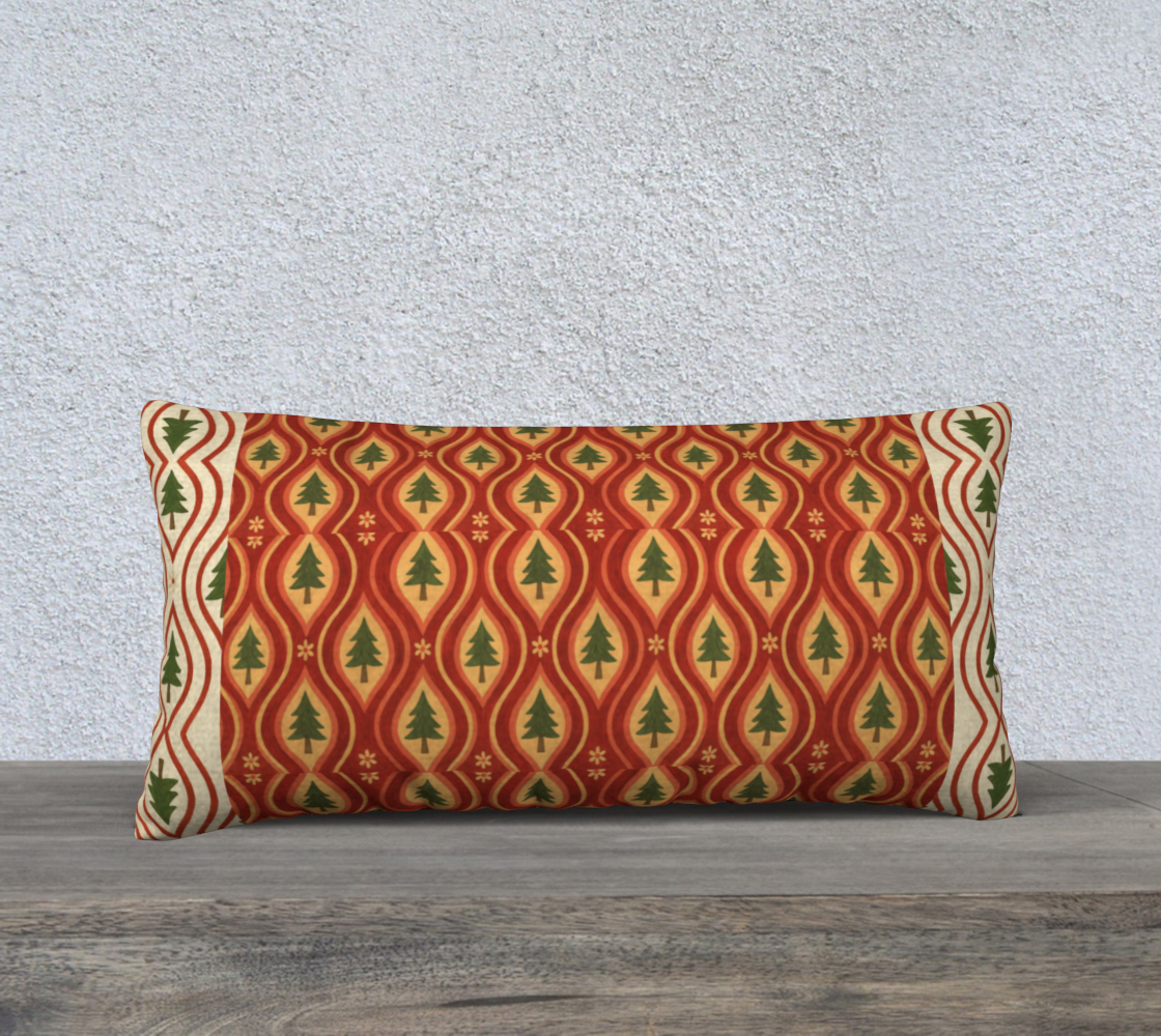 Hearthside Pines banded xmass trees allover 24 x 12 pillow