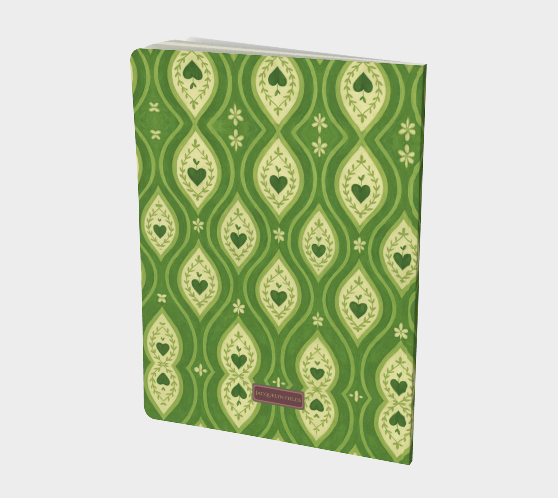green heart ikat notebook