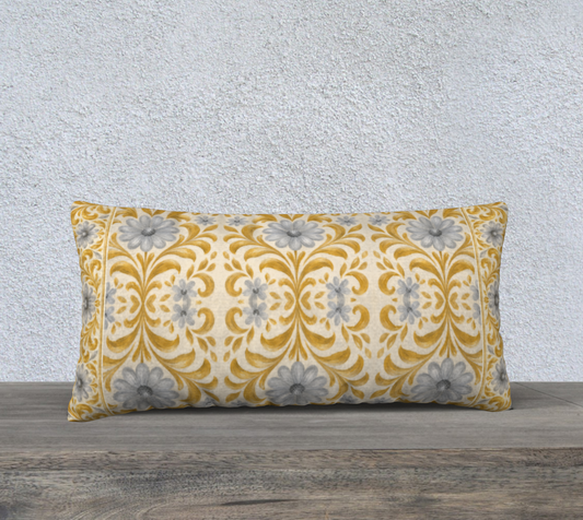 gilded gardens 24 x 12 with border pillow