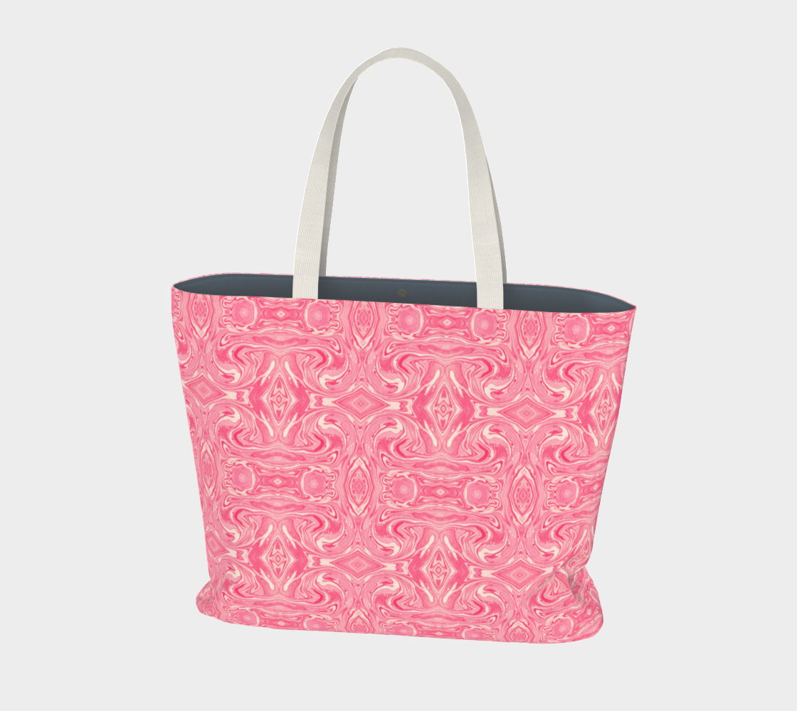 Pink Swirl Canvas Tote Bag