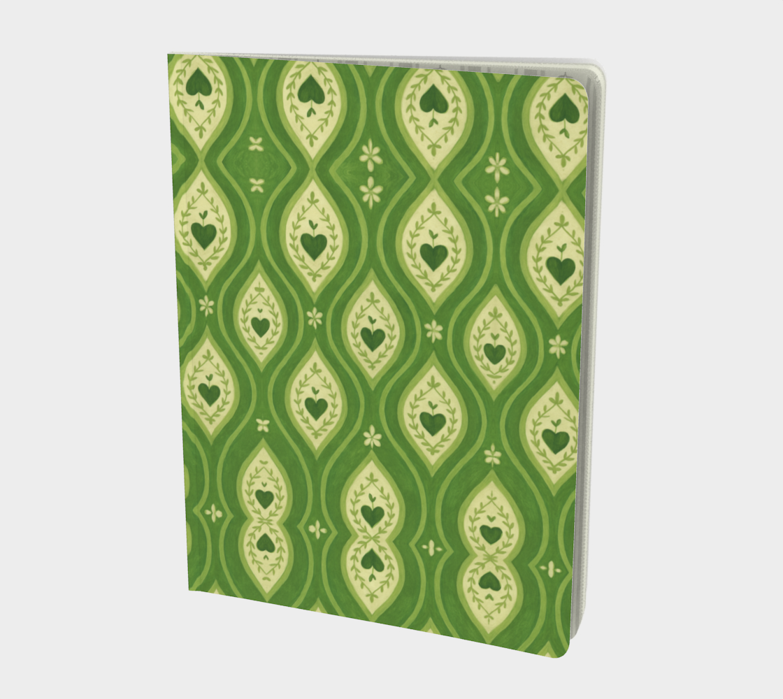 green heart ikat notebook