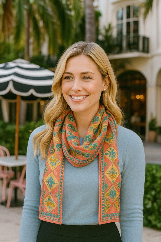 Island Diamonds Silk Long Scarf