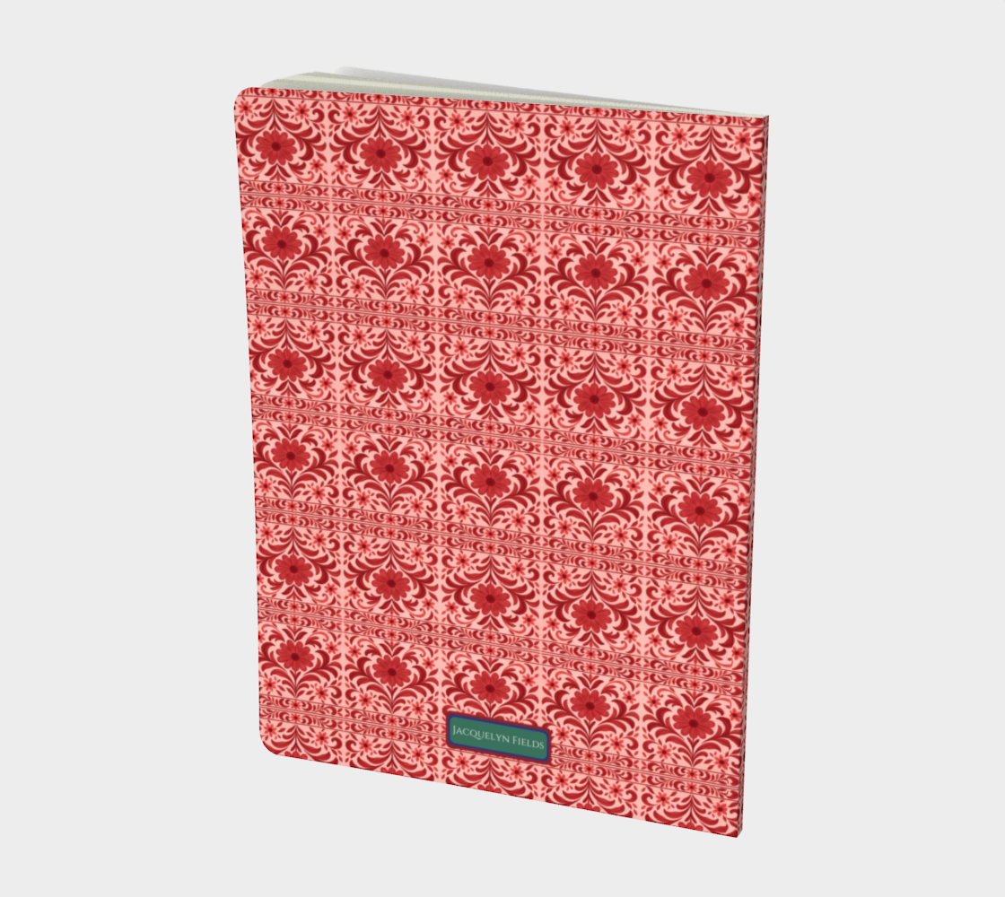 Red on Red Petite Fleur Stripes Notebook