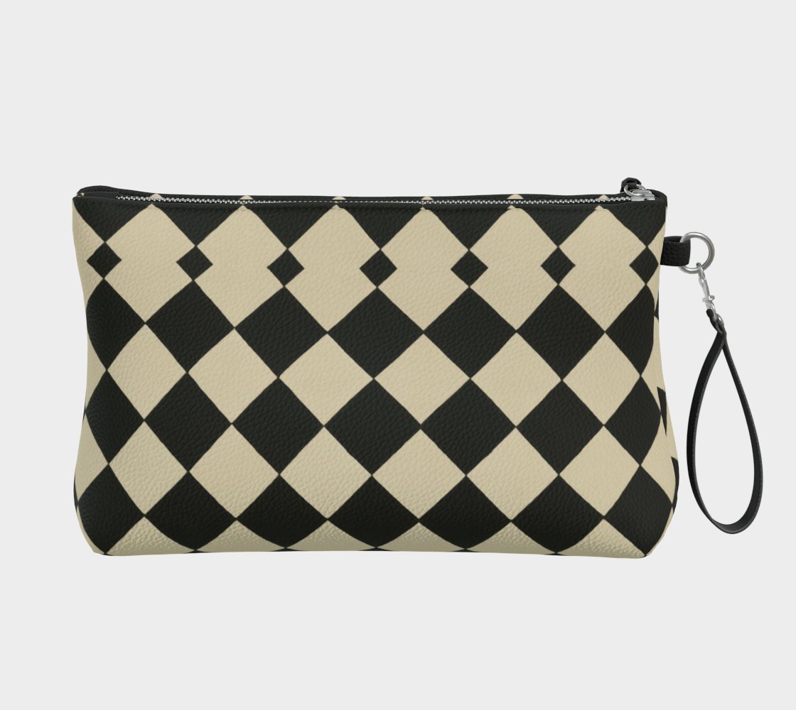 Metro Check Harlequin Vegan Leather Clutch Wristlet