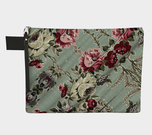 Seafoam Roses Zipper Carry-all Bag