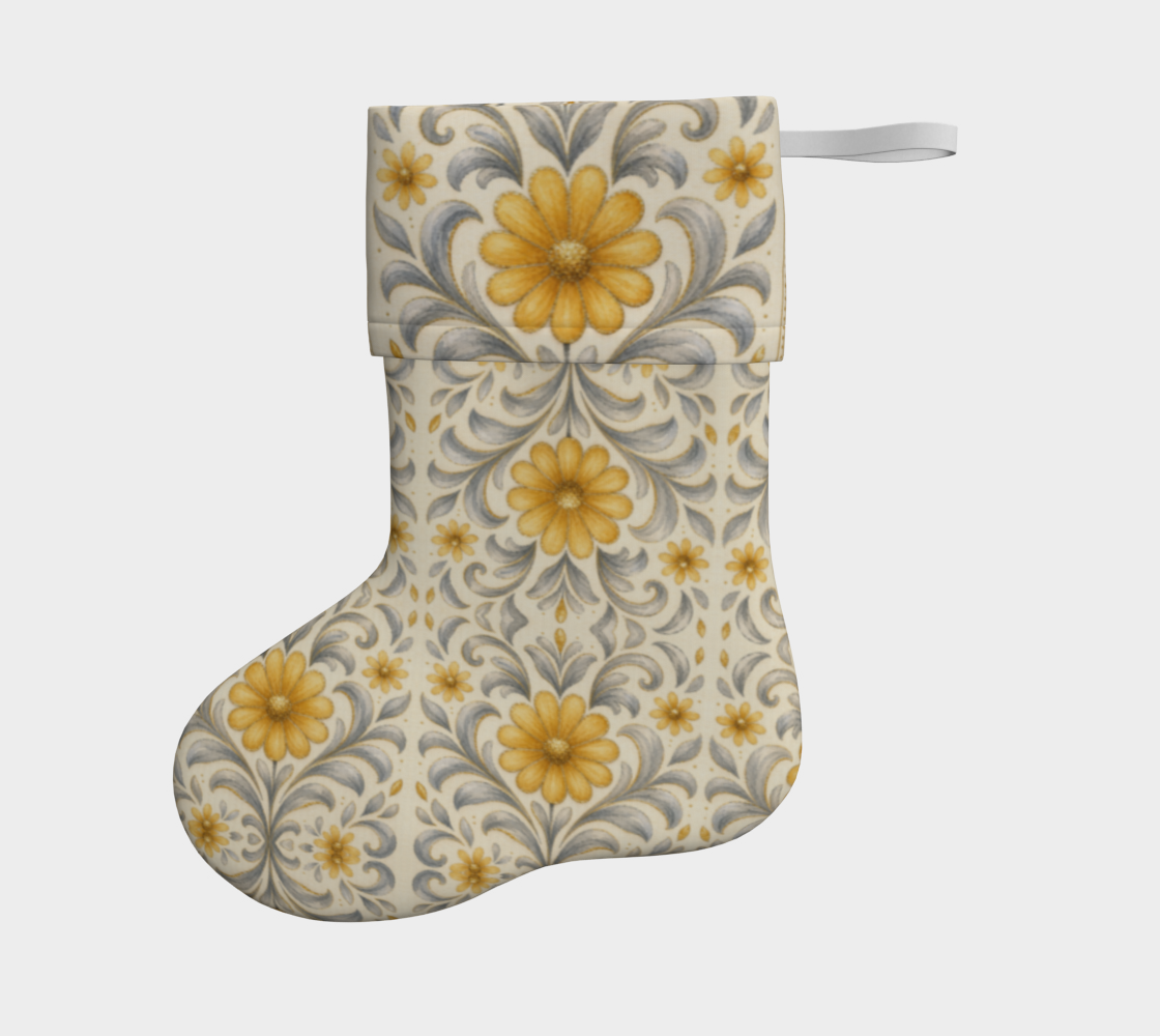 Silver Garden Holiday Stocking