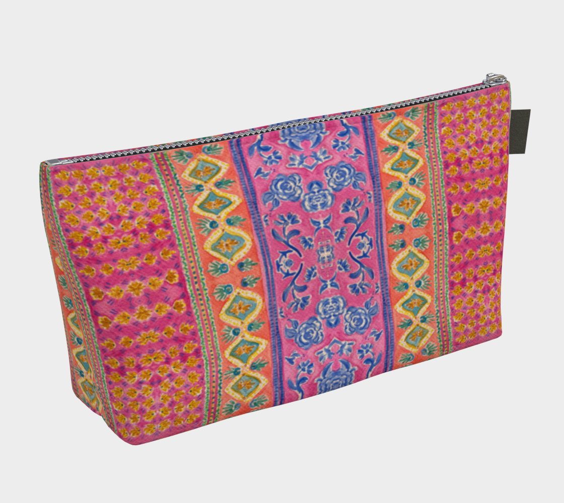 Coral Caravan Makeup Bag