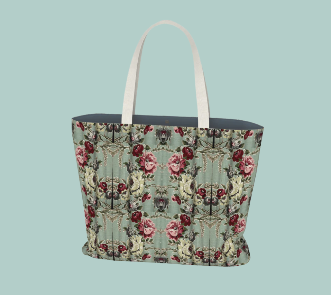 Sea Foam Roses Tote Bag