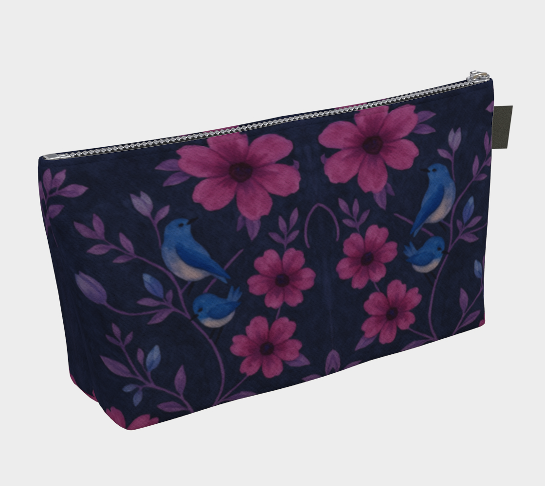 Songbird Bloom Plum Makeup Bag