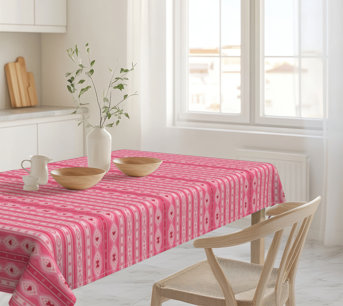 Sweetheart Folk Stripe 60 x 90 Tablecloth